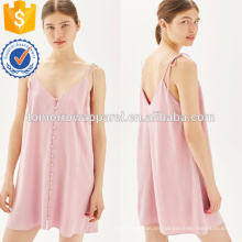 Botón rosa a través de Mini Slip Dress OEM / ODM Manufacture Wholesale Fashion Women Apparel (TA7119D)